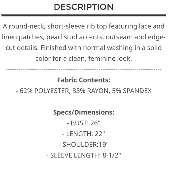 💕 Coming Soon! POL White Lace & Pearl Women's Top - Picture 5 of 5